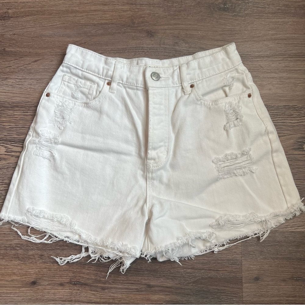Pacsun High Rise Icon White Jean Shorts